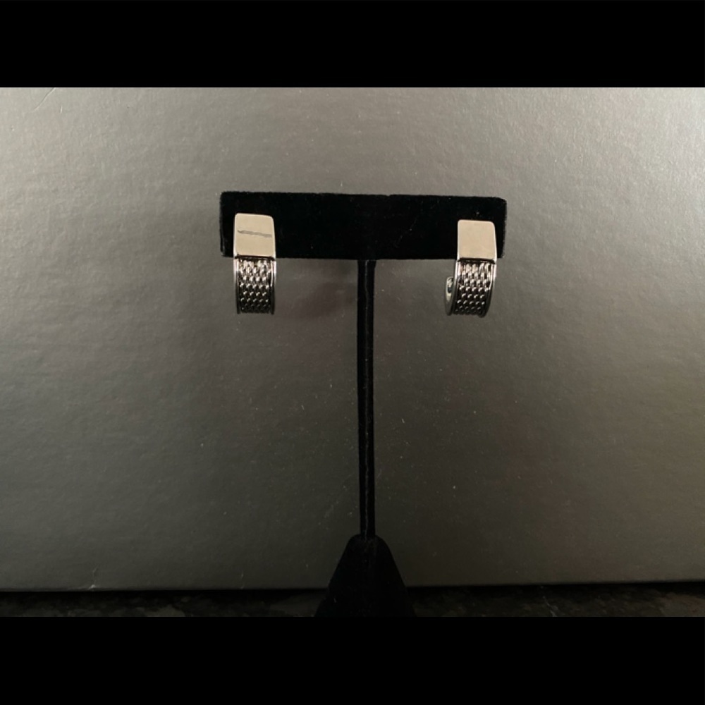 Silver-tone Huggie Style Clip Earrings